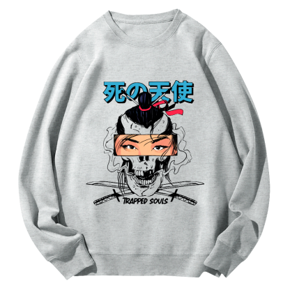 Japanese Angel Anime Round Neck Sweatshirt-Zazasy