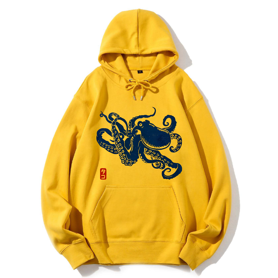 Japanese Octopus Cotton Hoodie