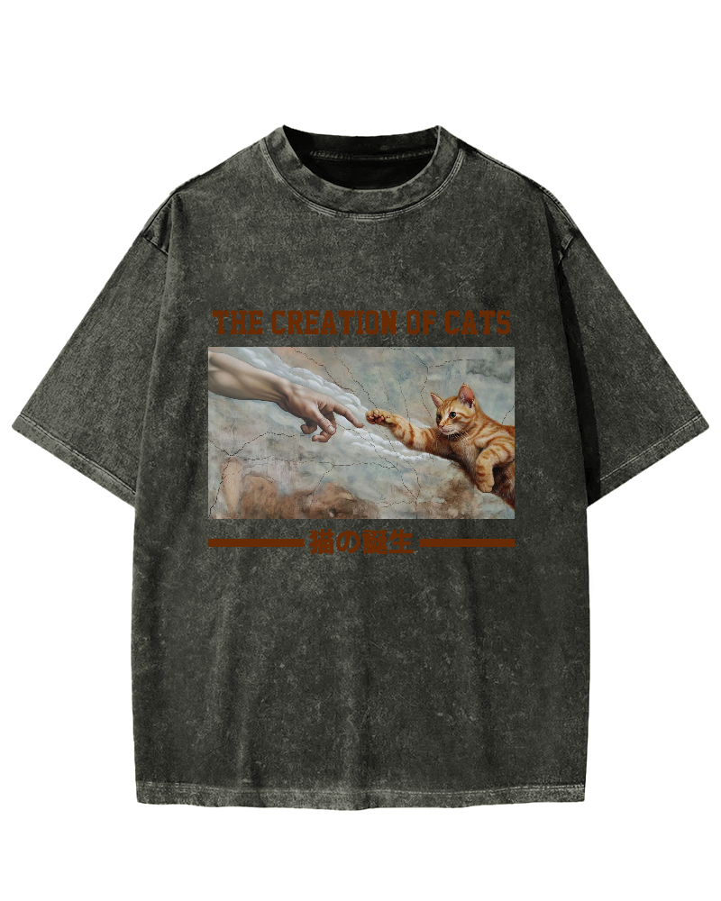 The creation of cats Vintage Washed T-shirt