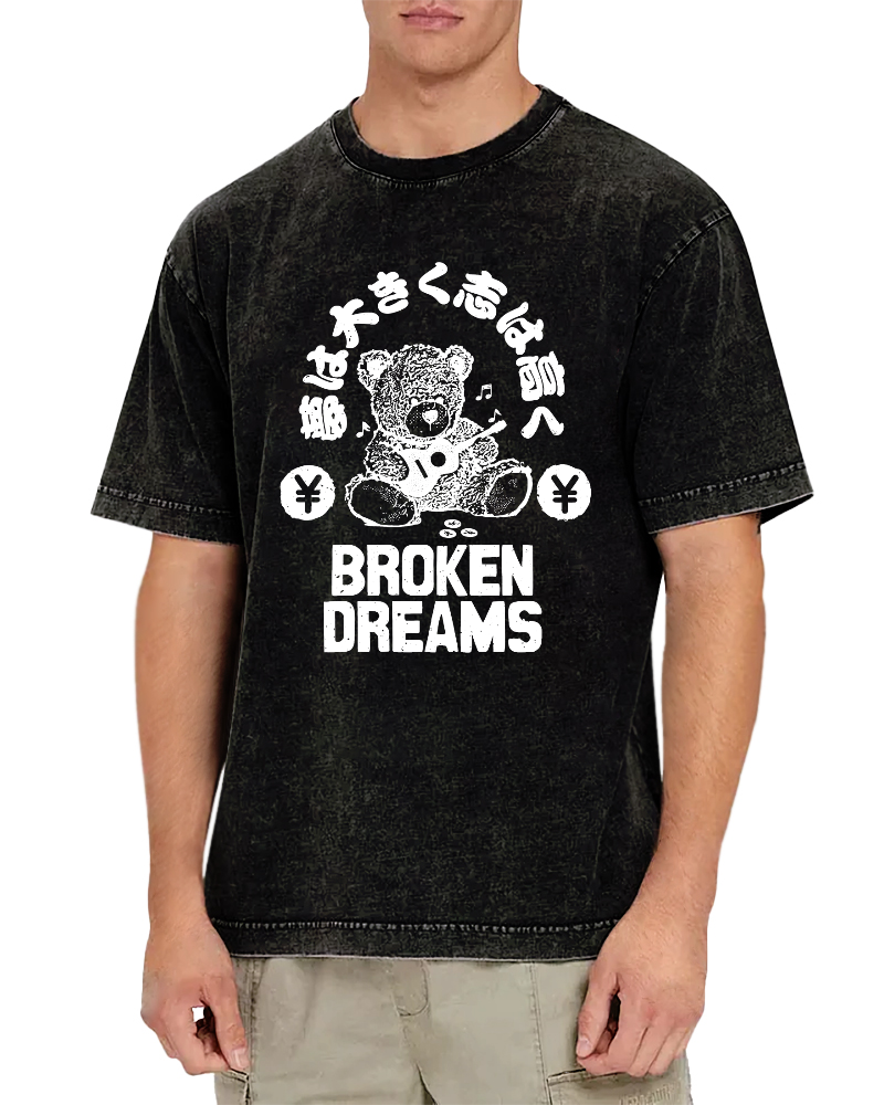 Broken Dreams  Vintage Washed T-shirt-Zazasy
