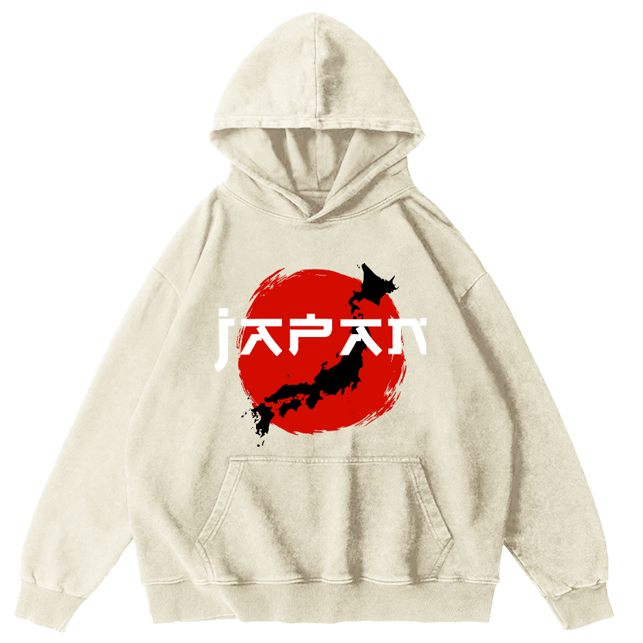 Edo Period  Vintage Washed Hoodie-Zazasy