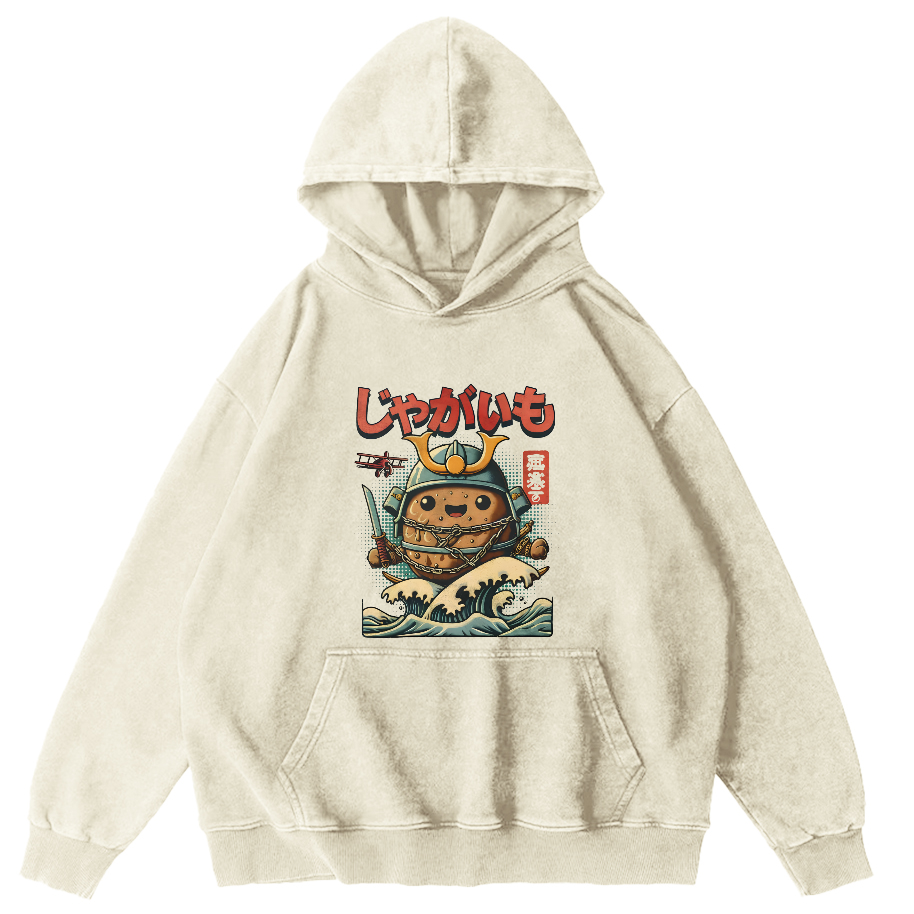 Retro Cartoon Japanese Style Vintage Distressed Hoodie-Zazasy