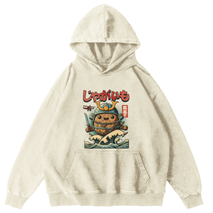 Retro Cartoon Japanese Style Vintage Distressed Hoodie-Zazasy