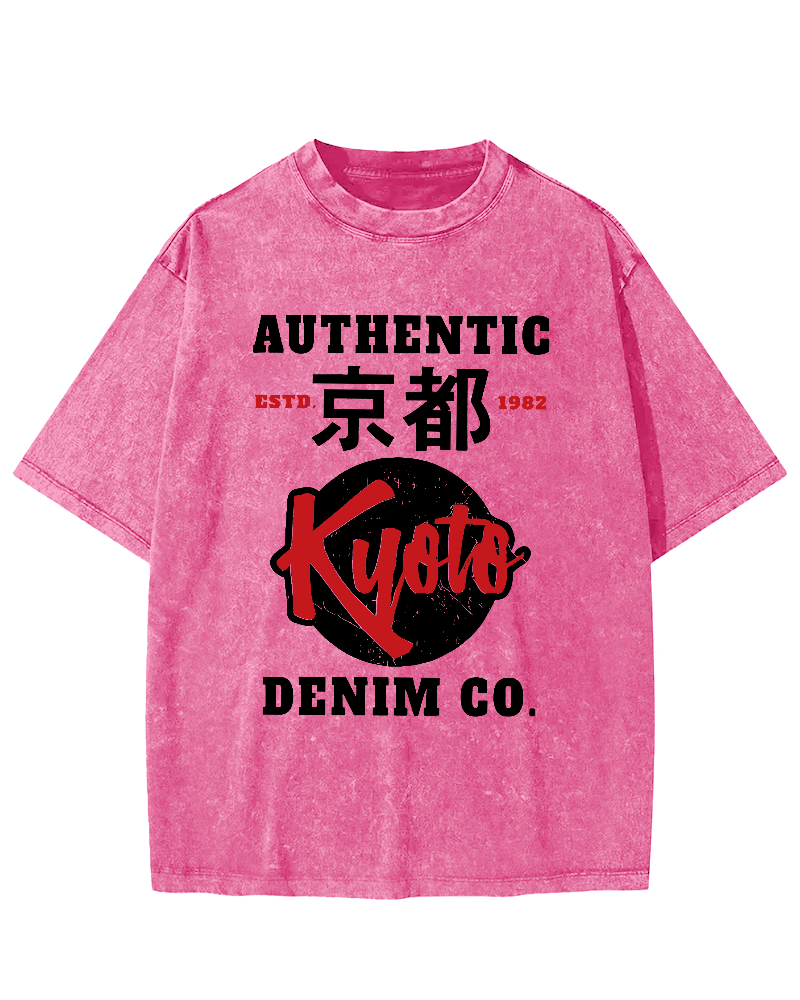 Kyoto, Japan Vintage Washed T-shirt-Zazasy