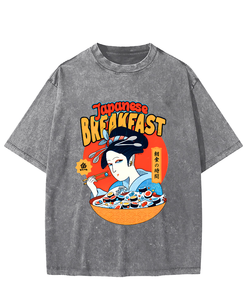 Retro Cartoon Japanese Style Vintage Distressed T-shirt-Zazasy
