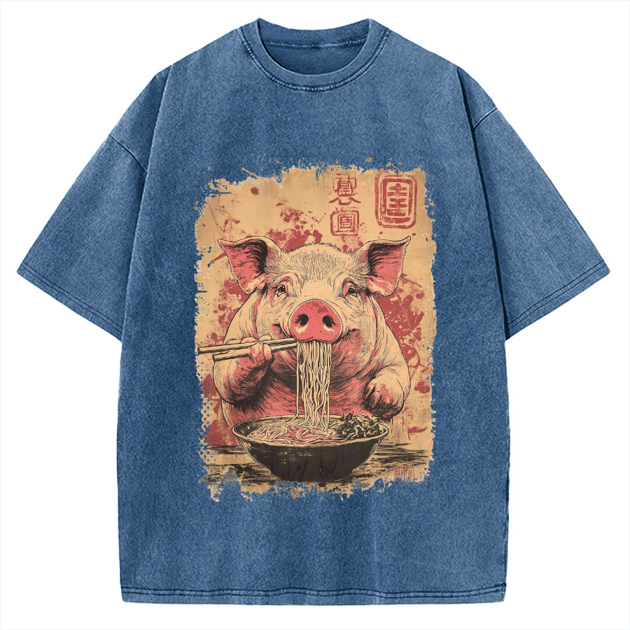 Ramen Piggy Vintage Washed T-shirt