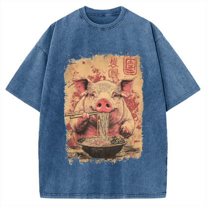 Ramen Piggy Vintage Washed T-shirt