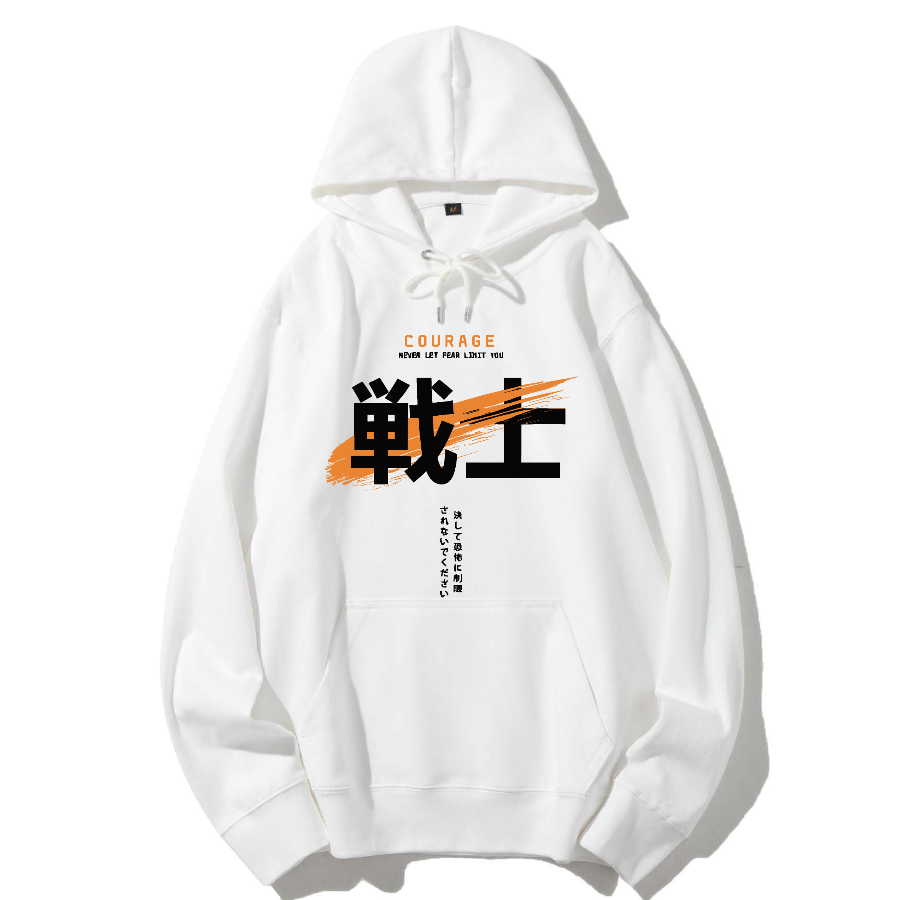 Warrior Japanese Hanzi Cotton Hoodie