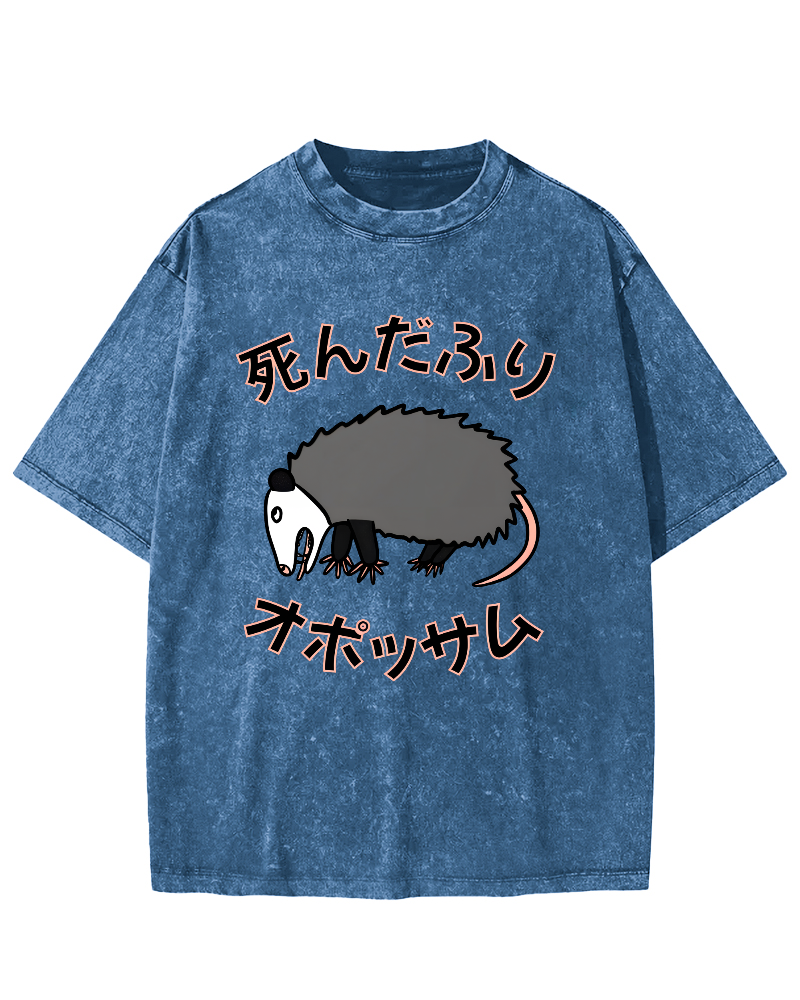 Japanese Mouse Vintage Distressed T-shirt-Zazasy