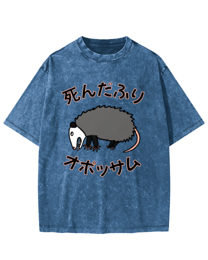Japanese Mouse Vintage Distressed T-shirt-Zazasy