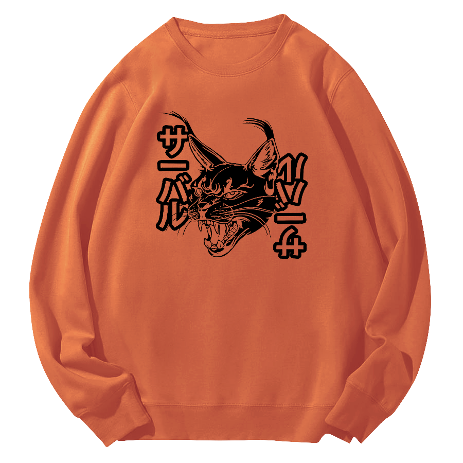 Japanese Elvis Presley Round Neck Sweatshirt-Zazasy