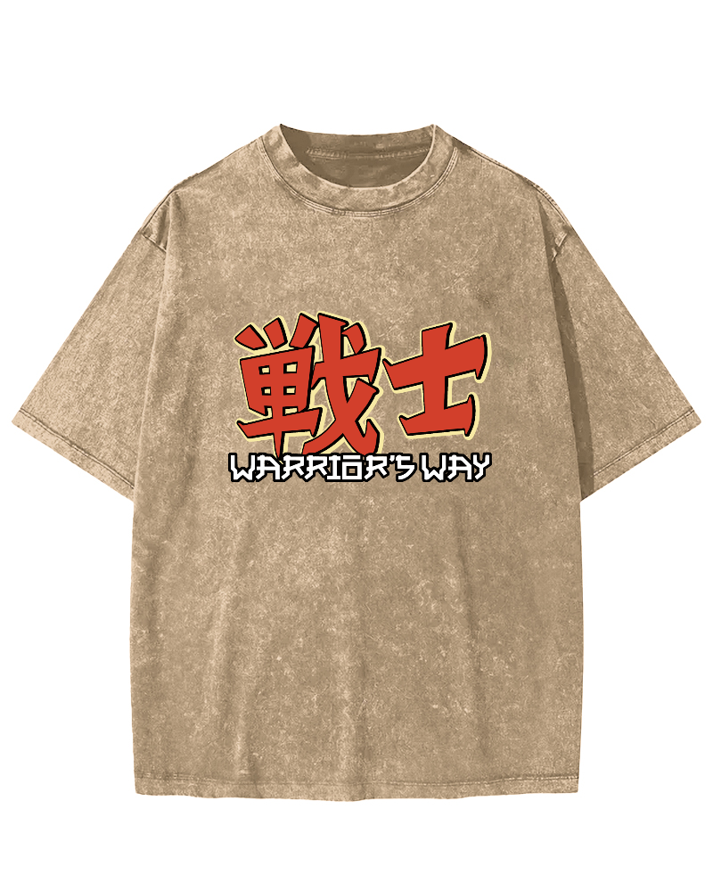 Japanese Warrior Font Vintage Distressed T-shirt-Zazasy