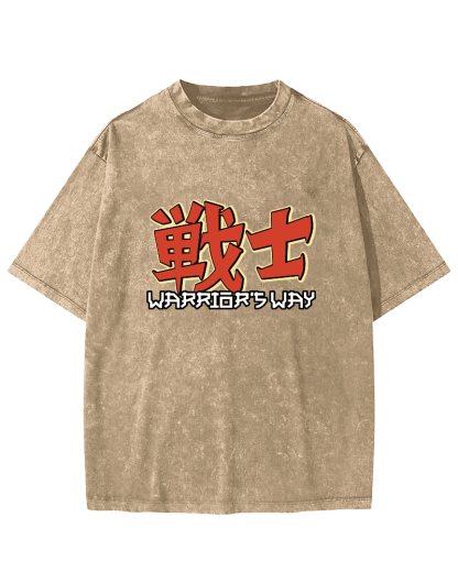 Japanese Warrior Font Vintage Distressed T-shirt-Zazasy