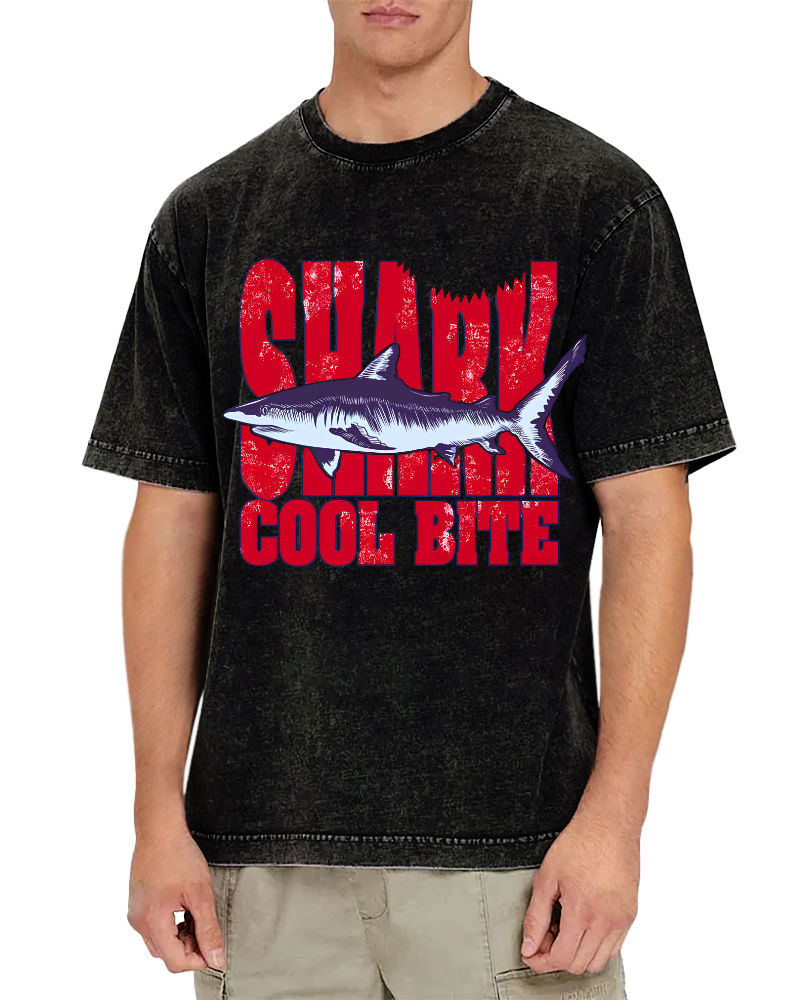 Shark Vintage Washed T-shirt-Zazasy