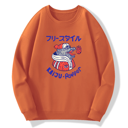 KAIJU RAPPER Cotton Pullover Sweatshirt