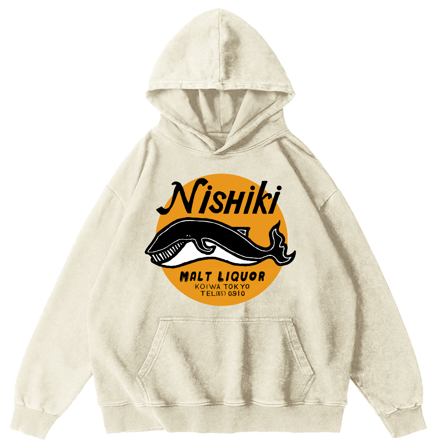 Ximu Whale Vintage Distressed Hoodie-Zazasy