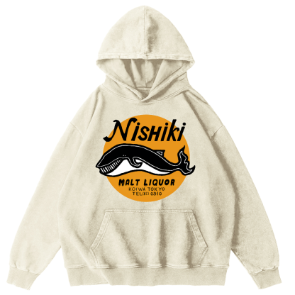 Ximu Whale Vintage Distressed Hoodie-Zazasy