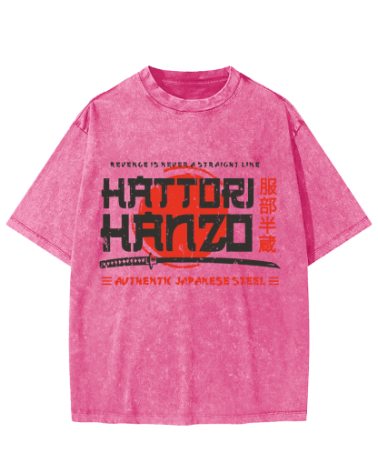 Hattori Hanzo  Vintage Washed T-shirt-Zazasy