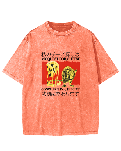 Retro Mouse Japanese Text Vintage Distressed T-shirt-Zazasy