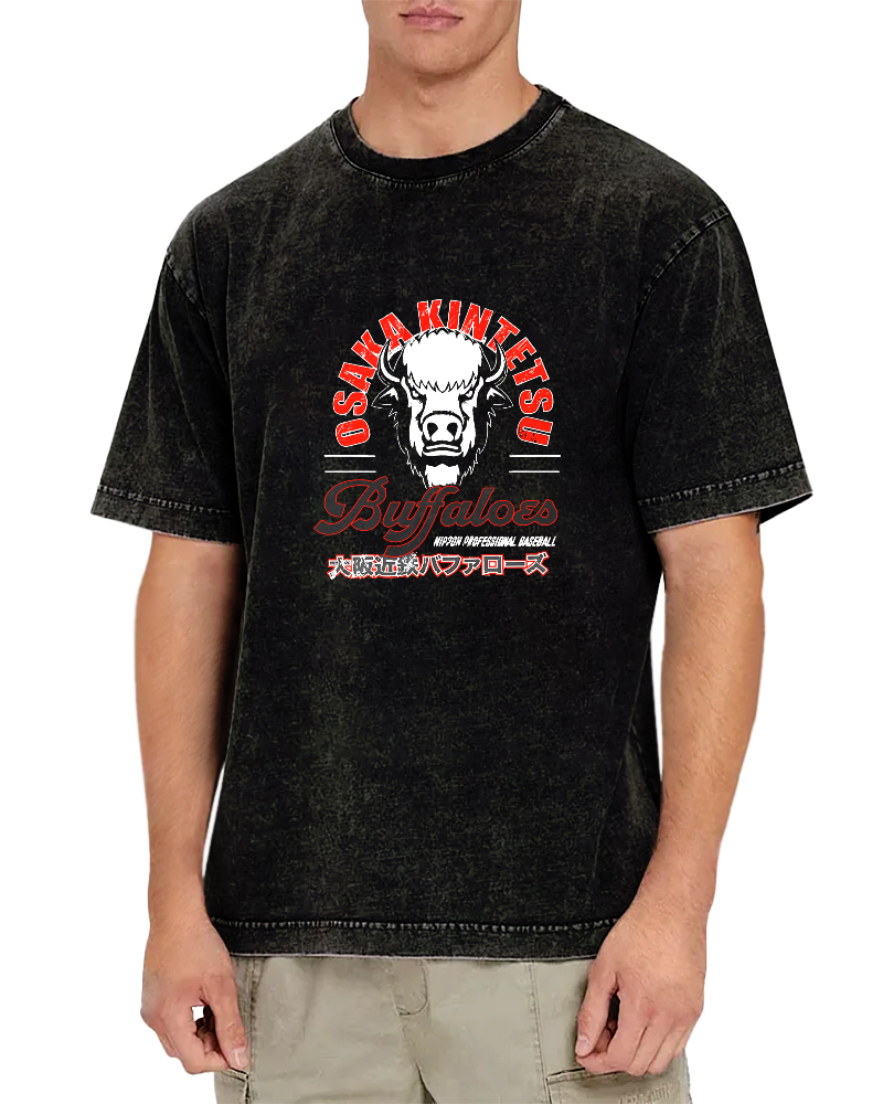 Osaka Bullhead Japanese Style Vintage Distressed T-shirt-Zazasy