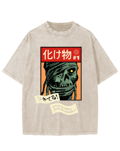 Monster Japanese Vintage Washed T-shirt-Zazasy