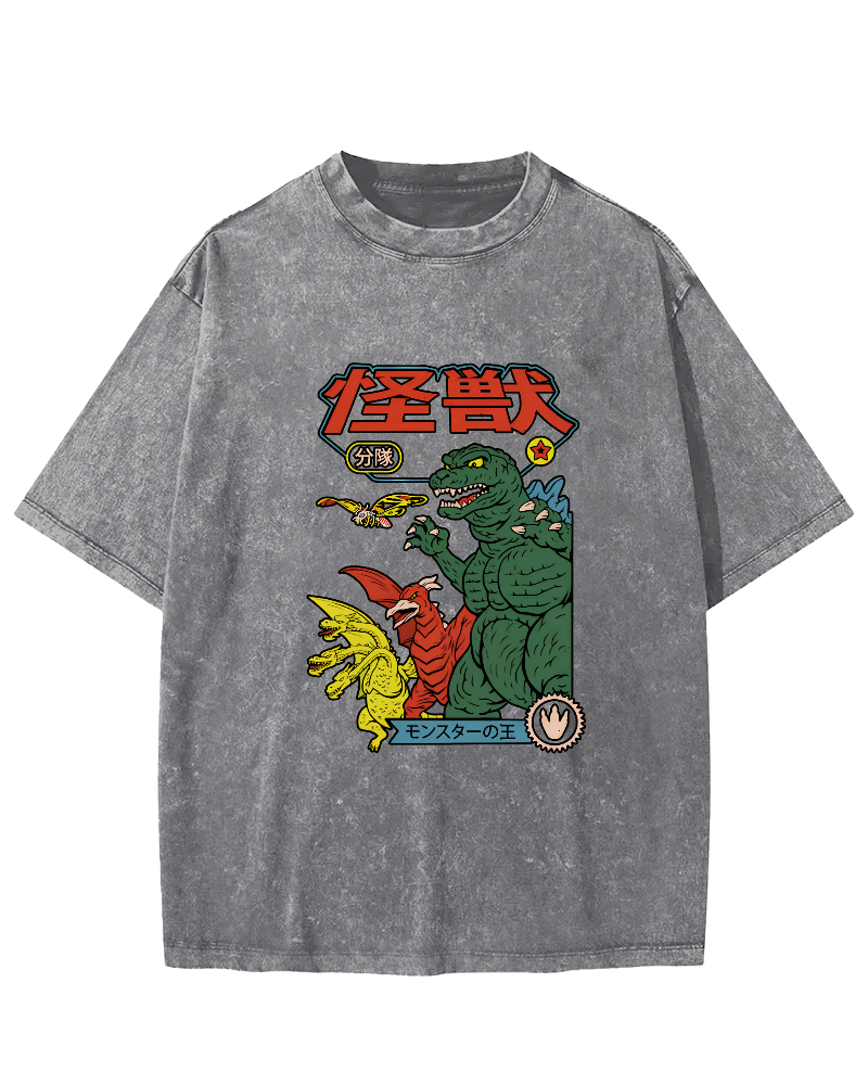 Monster Squad Japanese Style Vintage Distressed T-shirt-Zazasy