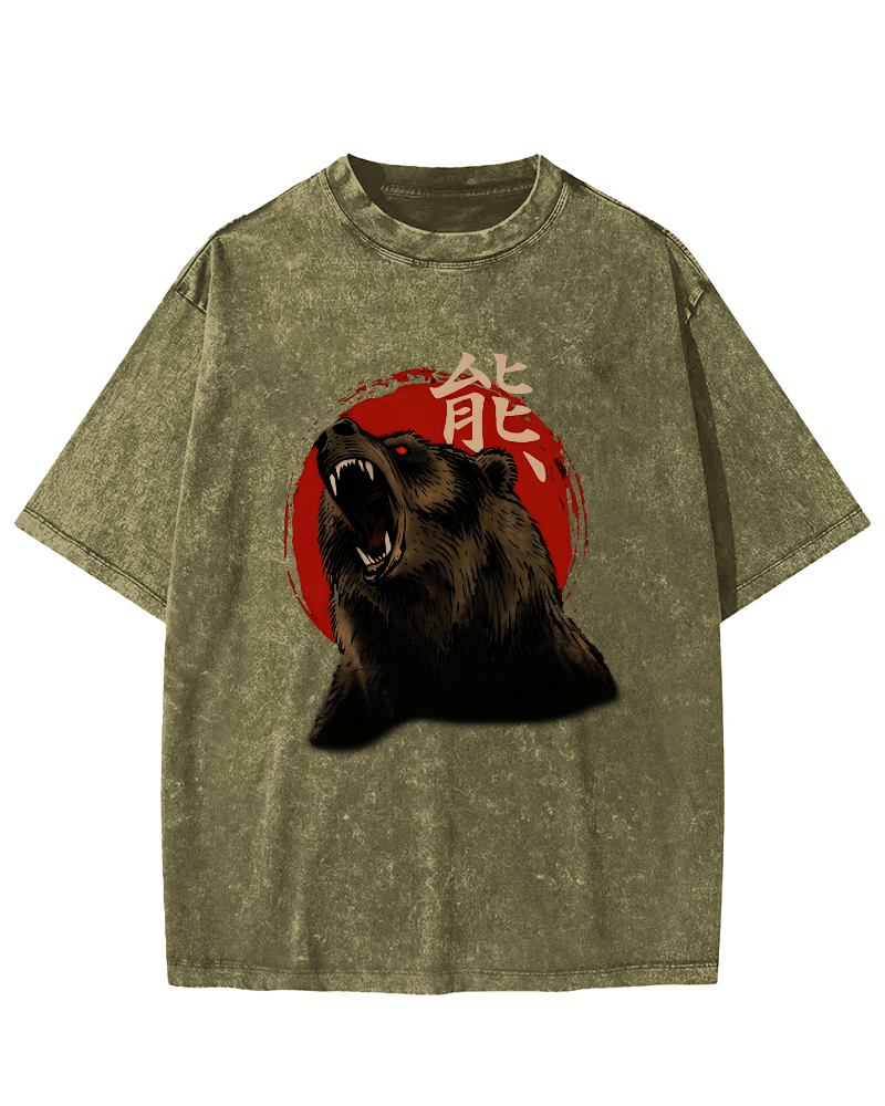 Brown Bear Vintage Distressed T-shirt-Zazasy
