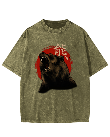 Brown Bear Vintage Distressed T-shirt-Zazasy