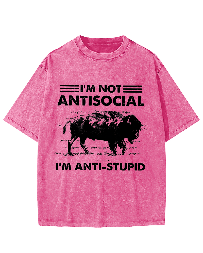 Funny Bison Vintage Distressed T-shirt-Zazasy