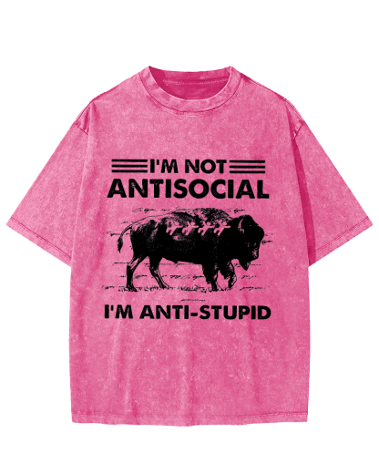 Funny Bison Vintage Distressed T-shirt-Zazasy