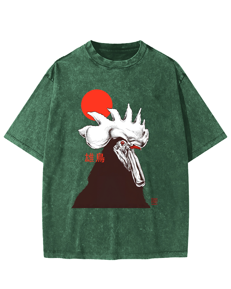 Japanese Strong Chicken Vintage Distressed T-shirt