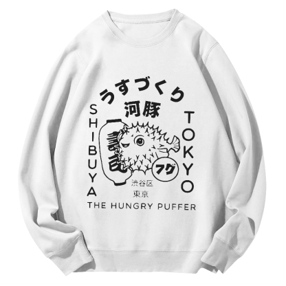 Tokyo Pufferfish Round Neck Sweatshirt-Zazasy