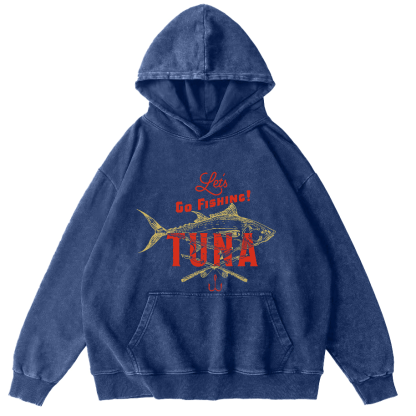 Sea fishing tuna Japanese washed hoodie-Zazasy