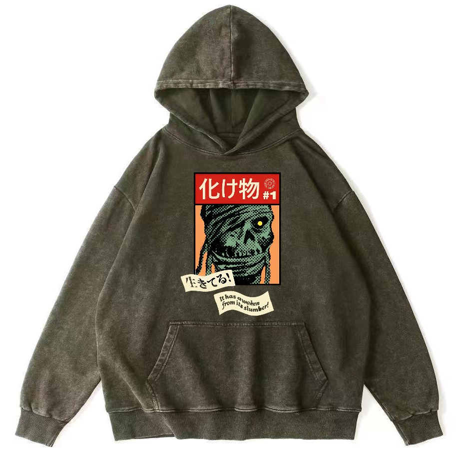 Monster Japanese Vintage Washed Hoodie-Zazasy