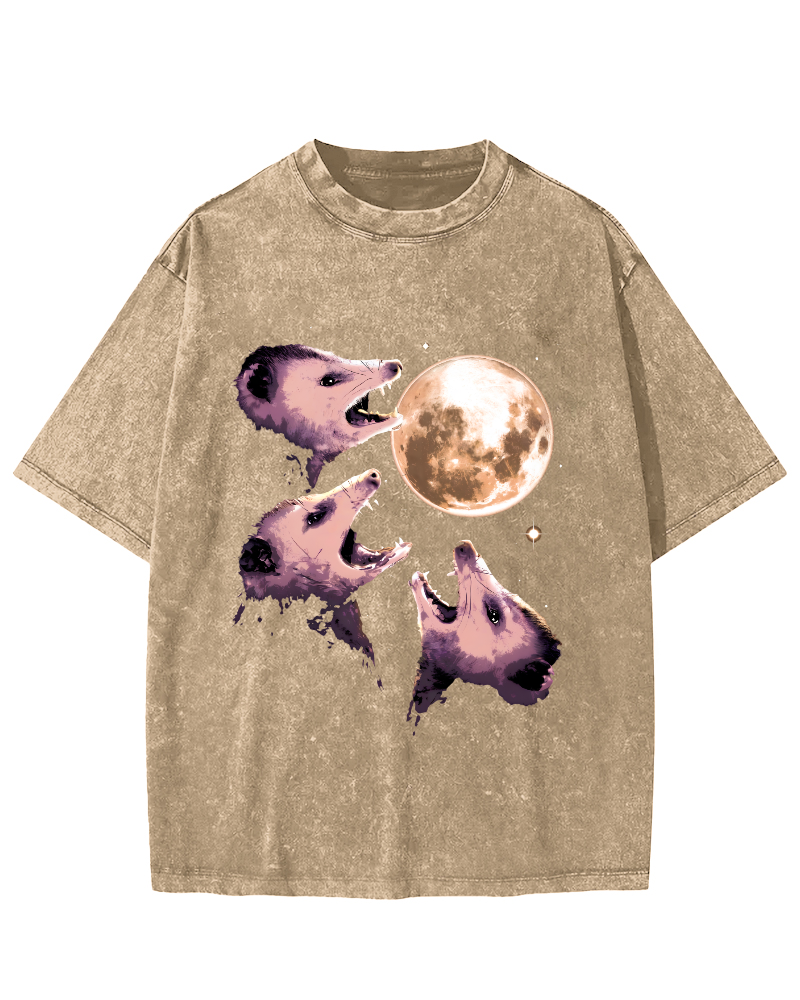 The Mouse Under The Night Vintage Distressed T-shirt-Zazasy