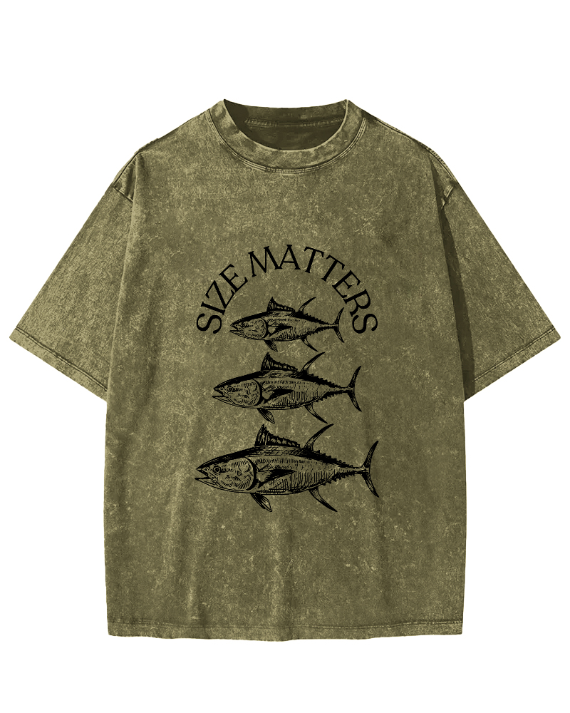 Japanese Sea Fish Pattern Vintage Distressed T-shirt-Zazasy