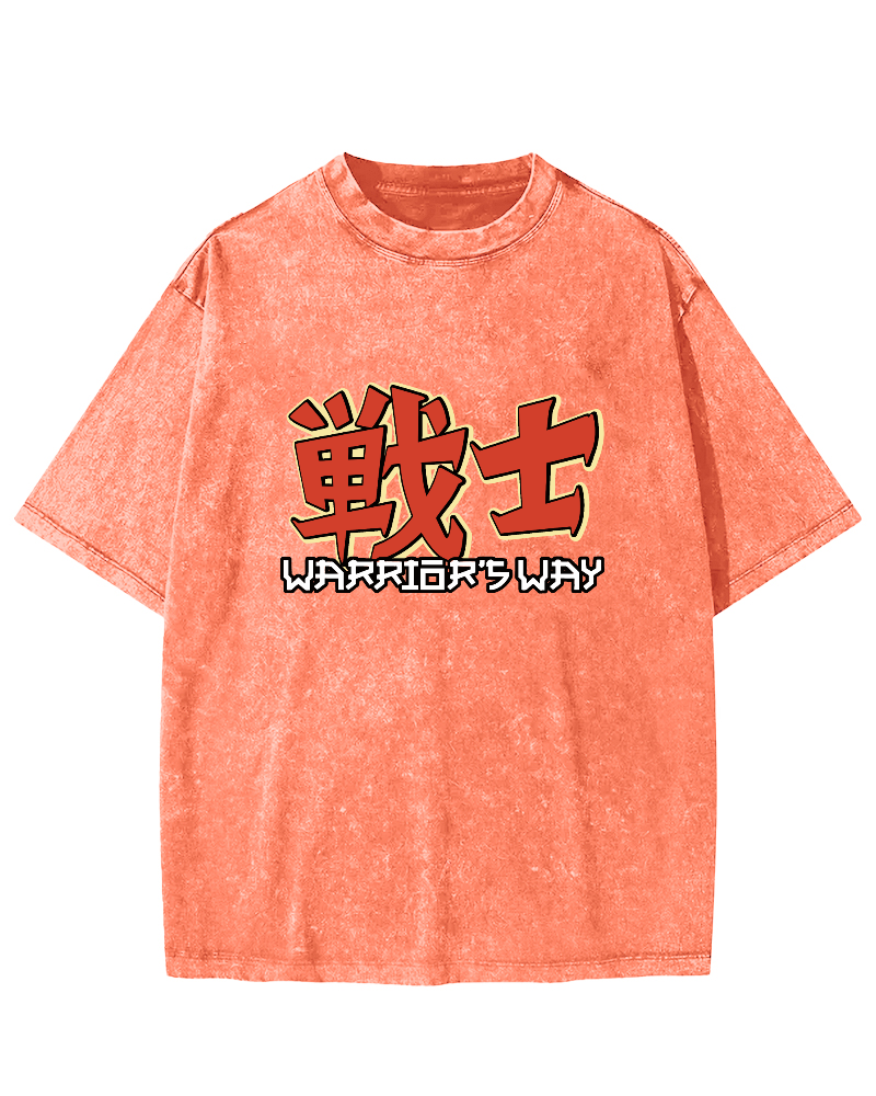 Japanese Warrior Font Vintage Distressed T-shirt-Zazasy