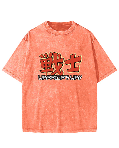 Japanese Warrior Font Vintage Distressed T-shirt-Zazasy
