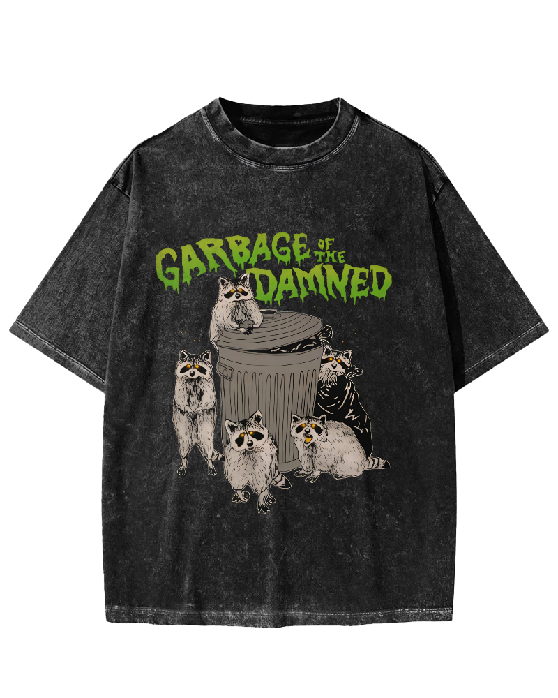 Cute Little Raccoon Vintage Distressed T-shirt-Zazasy