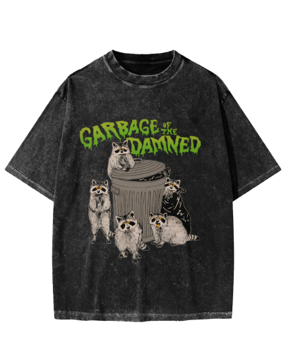 Cute Little Raccoon Vintage Distressed T-shirt-Zazasy