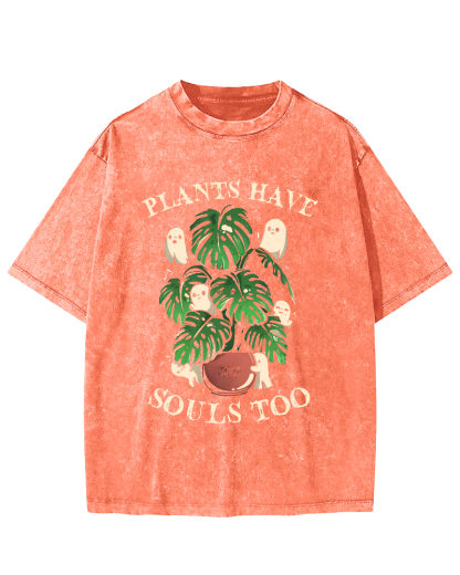 Plants Have Souls Too Vintage Washed T-shirt-Zazasy
