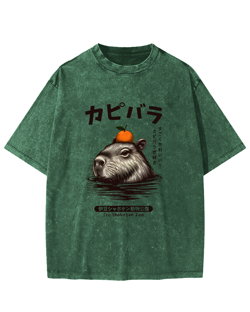 Japanese Mouse Pattern Vintage Distressed T-shirt-Zazasy
