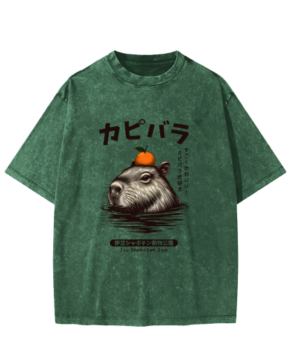 Japanese Mouse Pattern Vintage Distressed T-shirt-Zazasy