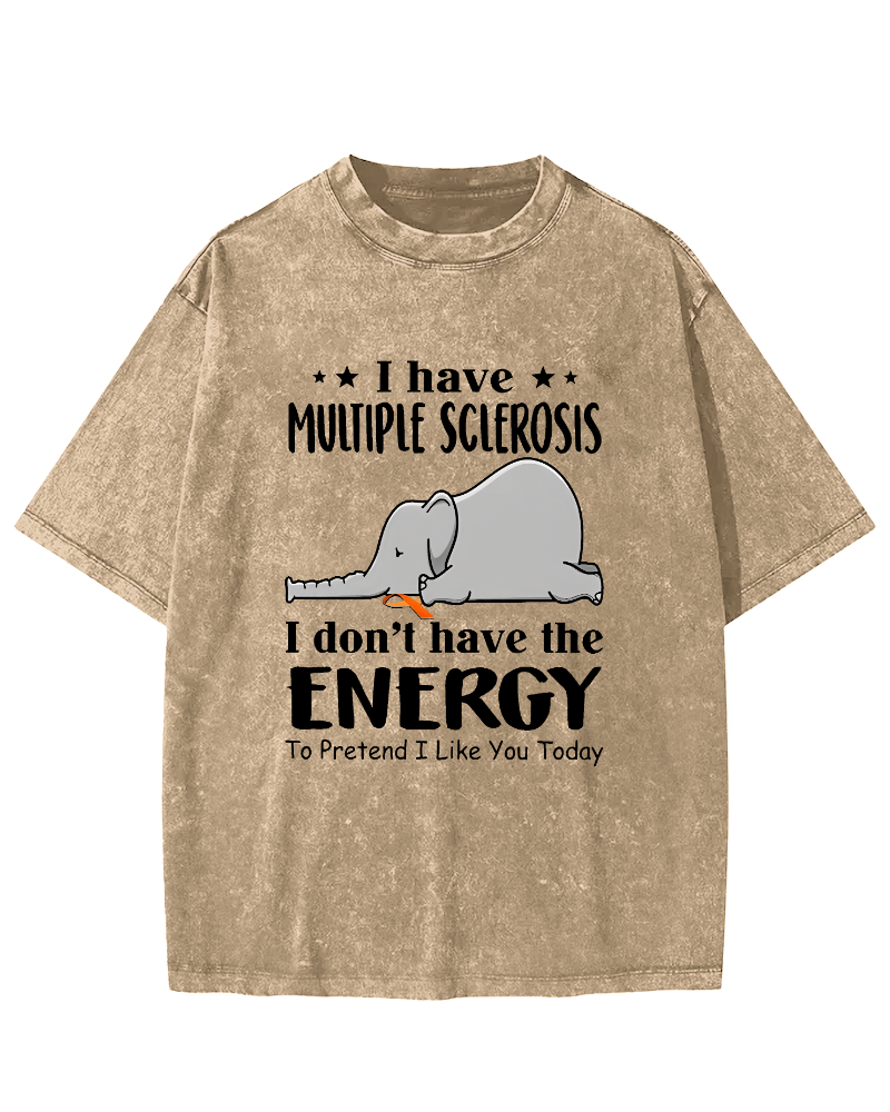 I Don't Have The Energy To Pretend I Like You Today Vintage Distressed T-shirt-Zazasy