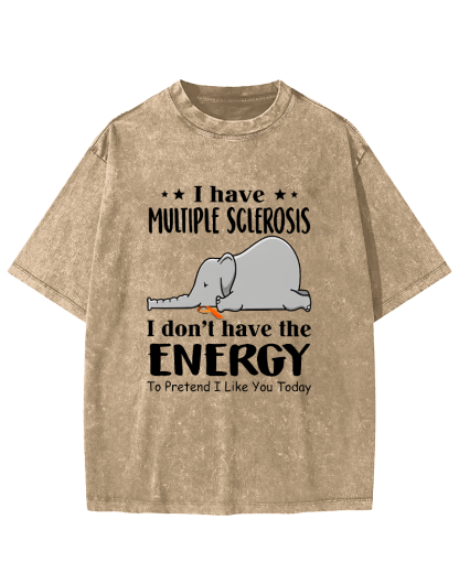 I Don't Have The Energy To Pretend I Like You Today Vintage Distressed T-shirt-Zazasy