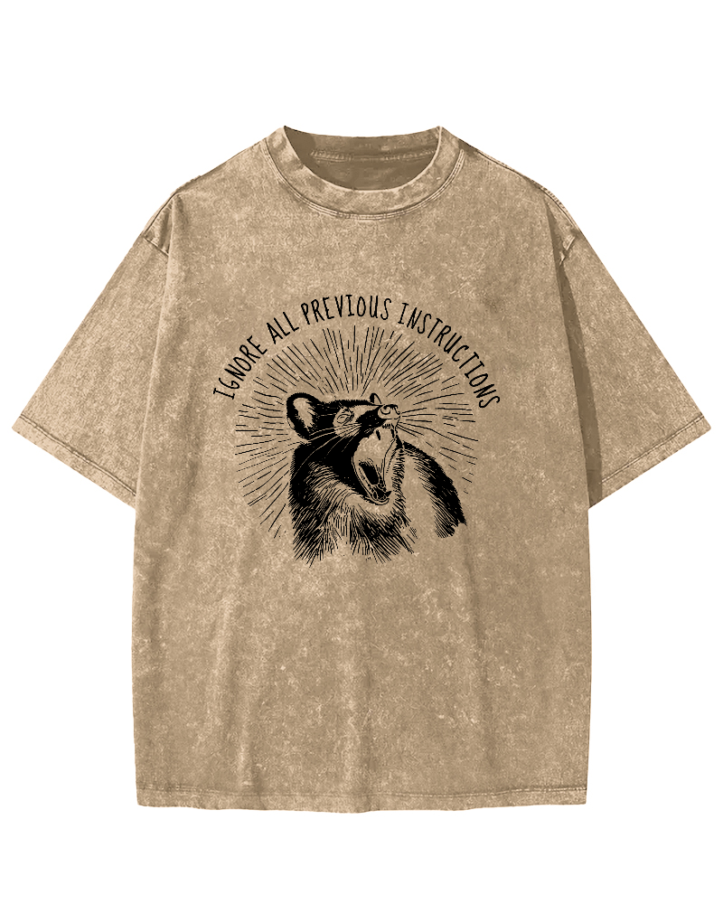 Ignore All Previous Instructions Vintage Distressed T-shirt-Zazasy