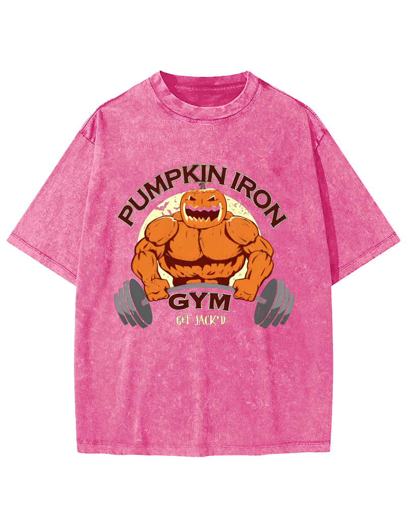 Pumping Iron Vintage Washed T-shirt-Zazasy
