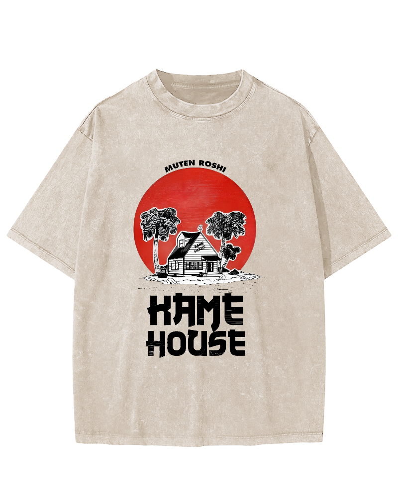 Beach Bungalow  Vintage Distressed T-shirt-Zazasy