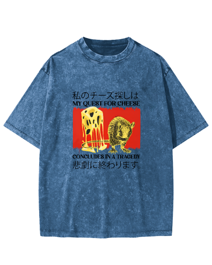 Retro Mouse Japanese Text Vintage Distressed T-shirt-Zazasy