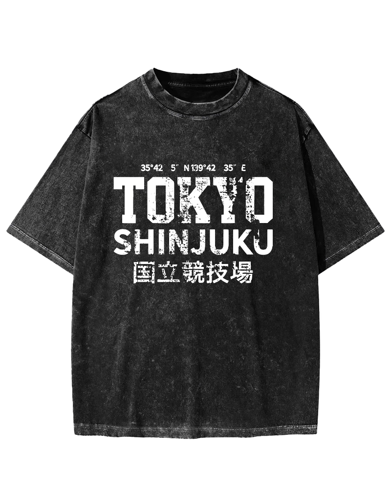 Tokyo National Stadium Vintage Washed T-shirt-Zazasy